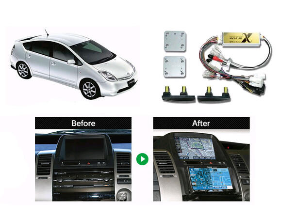 BeatSonic PREMIUM komplett 2-DIN kit Prius m/navi u/aktivt system (2007-2009)
